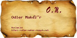 Odler Makár névjegykártya